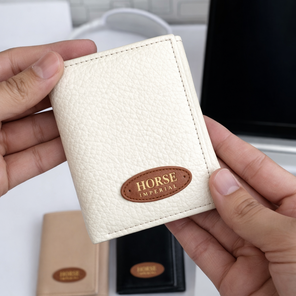 Premium Cream Leather Wallet for Men – Stylish & Compact Design