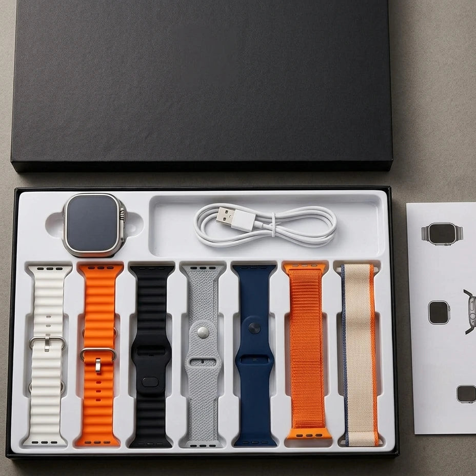 Ultra 2 Smart Watch 7-in-1 – 2.3" Infinite Display with 7 Interchangeable Straps