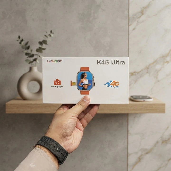 K4G Ultra 4G LTE Smart Watch – HD Display, Camera Support & Stylish Silicone Strap