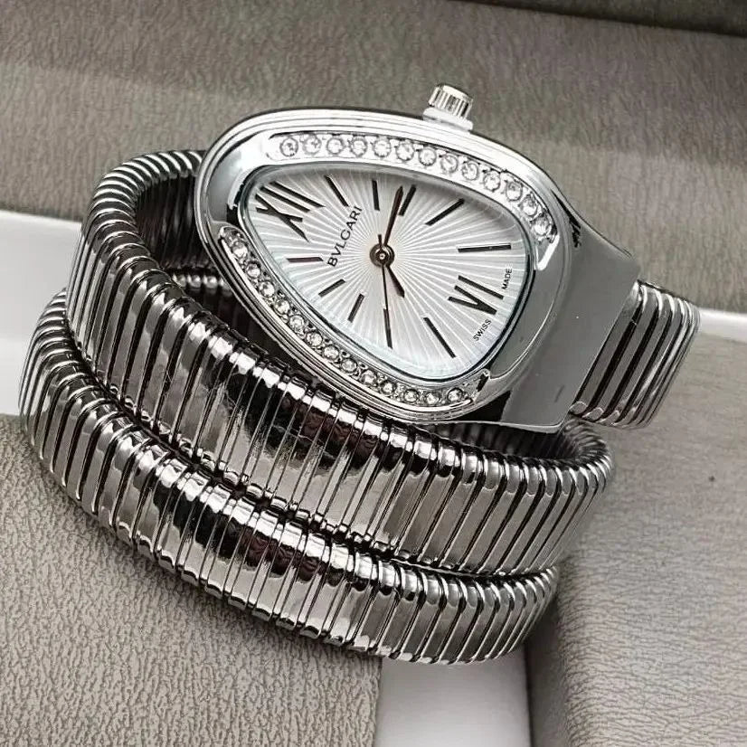 Luxury Gold Snake Wrap Bracelet Watch for Women
