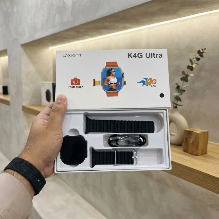 K4G Ultra 4G LTE Smart Watch – HD Display, Camera Support & Stylish Silicone Strap