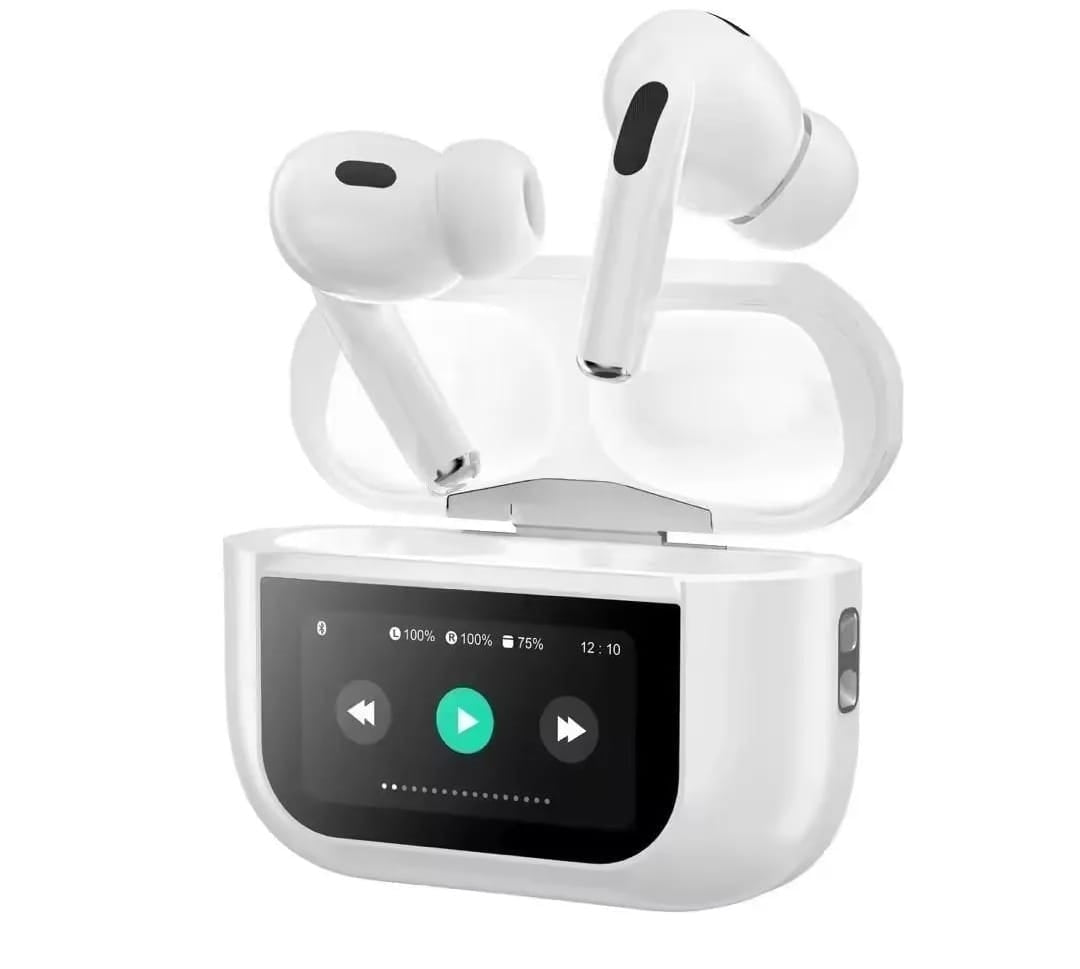 Smart Wireless Earbuds with Touch Display & Calling Case