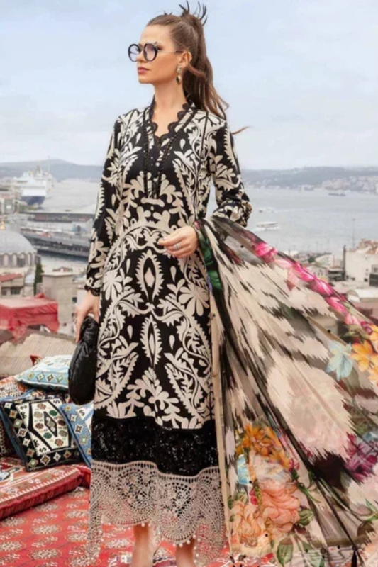 Elegant Premium Printed 3 Piece Lawn Suit for Women – Designer Style Unstitched Dress