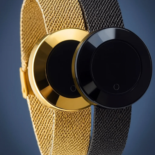 Luxury Magnetic Mesh Strap Women's Watch – Minimalist Gold & Black Bracelet Wrist Watch for Ladies