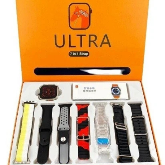 Smart Watch Ultra 7-in-1 Combo Set with Interchangeable Straps