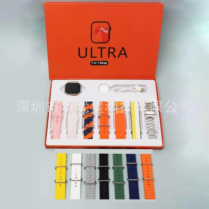 Smart Watch Ultra 7-in-1 Combo Set with Interchangeable Straps
