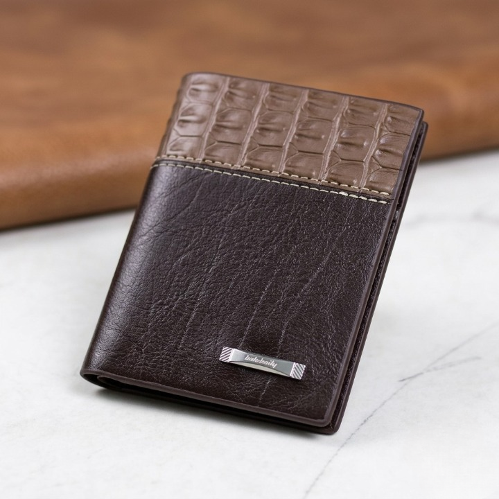 Men’s Stylish Leather Wallet – Premium Crocodile Pattern Design