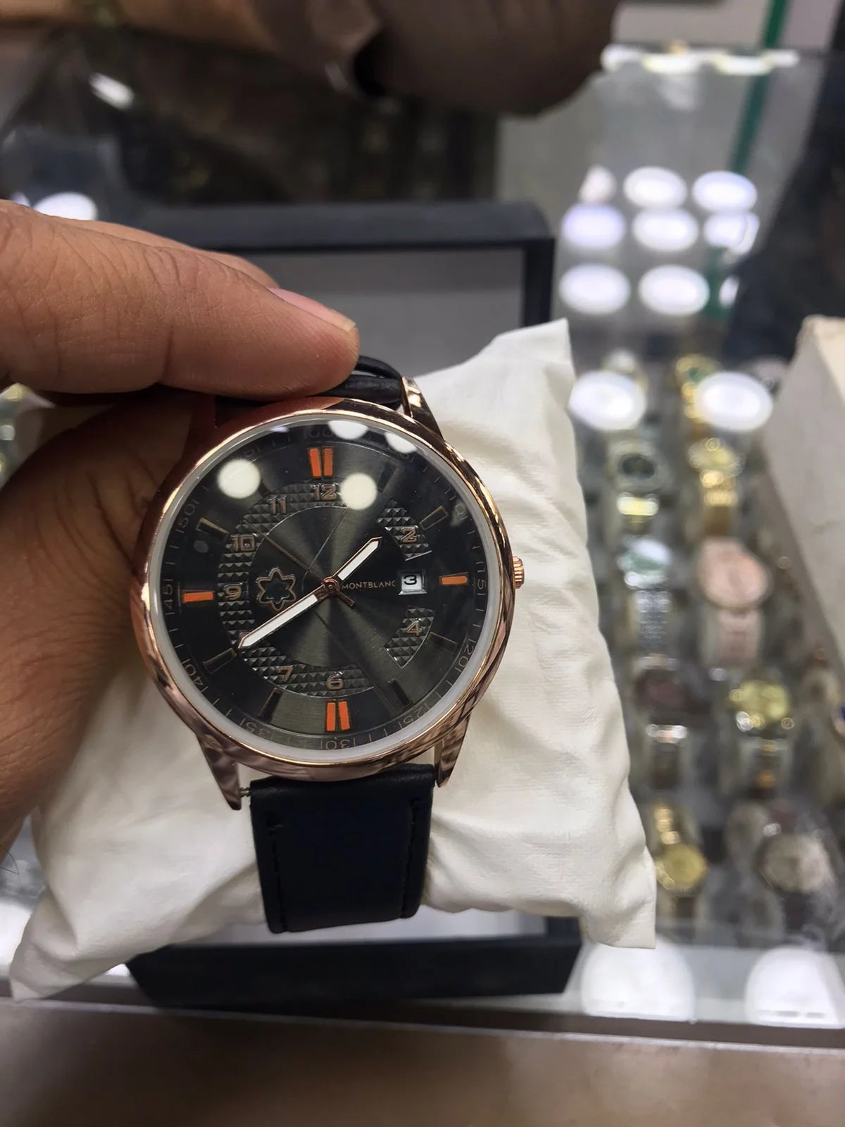 Luxury Leather Strap Men's Watch | Classic Black Dial Analog Wrist Watch