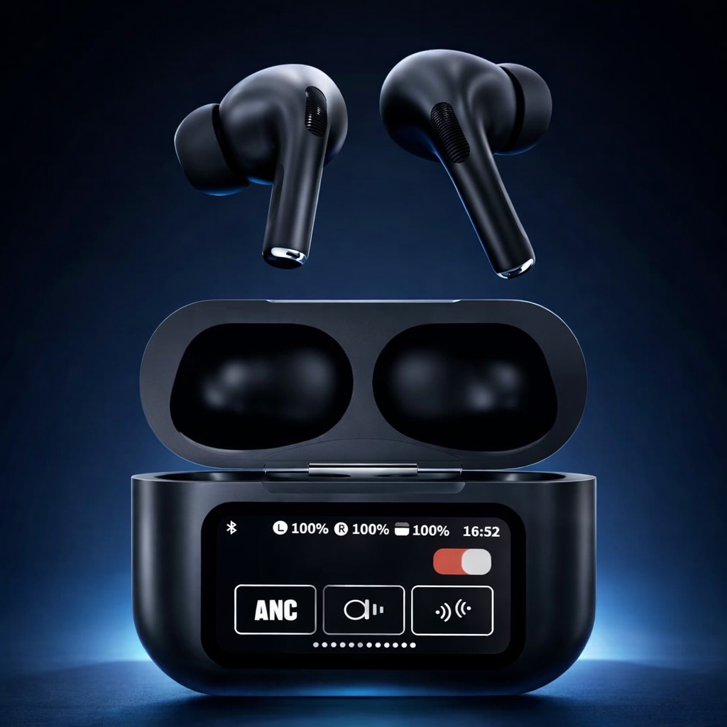 Smart Wireless Earbuds with ANC & Digital Charging Case