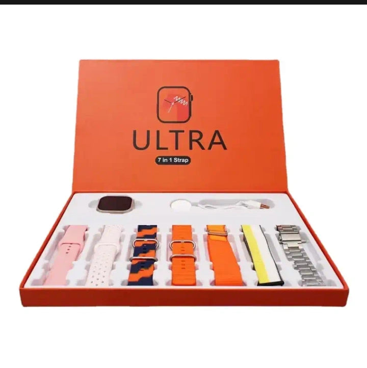 Smart Watch Ultra 7-in-1 Combo Set with Interchangeable Straps
